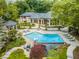 Inviting pool with spacious patio and landscaping at 5101 Green Braes E Dr, Indianapolis, IN 46234