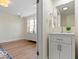 Modern bathroom featuring white vanity with neutral paint at 5420 Mcfarland Rd, Indianapolis, IN 46227