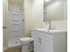 Clean bathroom featuring a shower, updated vanity, and modern fixtures at 5420 Mcfarland Rd, Indianapolis, IN 46227
