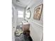 Bathroom with hexagon tile floor and modern vanity at 6220 Dean Rd, Indianapolis, IN 46220