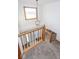 Bright staircase with a modern chandelier at 9222 W State Road 38, Lapel, IN 46051
