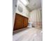 Clean bathroom with updated flooring and a shower/tub combo at 134 President W Trl, Indianapolis, IN 46229