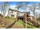 Expansive backyard with multi-level decks and access stairs at 14565 Geist Ridge Dr, Fishers, IN 46040