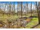 Scenic view of the creek flowing through a wooded backyard area at 14565 Geist Ridge Dr, Fishers, IN 46040