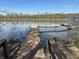 Scenic view of a lake from a private wooden dock on a sunny day at 14565 Geist Ridge Dr, Fishers, IN 46040