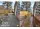 Updated wooden deck and fence; before and after view showcases the renovated space at 252 Ringwood Way, Anderson, IN 46013