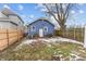Backyard with wooden fence, patio, and tree at 2814 Brookside Ave, Indianapolis, IN 46218