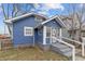 Blue house with front porch and steps at 2814 Brookside Ave, Indianapolis, IN 46218