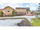 House with a deck and backyard, partially covered in snow at 4549 Pepper Ct, Indianapolis, IN 46237