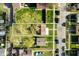 Aerial view of the property showcasing the layout of the home and surrounding neighborhood at 550 Trowbridge St, Indianapolis, IN 46203