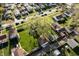 Aerial shot of a residential neighborhood, highlighting green spaces and tree coverage at 550 Trowbridge St, Indianapolis, IN 46203