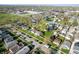 Wide aerial of a suburban neighborhood showcasing residential properties and streets at 550 Trowbridge St, Indianapolis, IN 46203