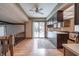 Spacious kitchen with an island, wooden cabinets, and hardwood floors at 877 Revere Ct, Greenwood, IN 46142
