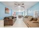 Spacious living area with view into dining area at 1743 Sparrow Ave, Indianapolis, IN 46227