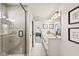 Double vanity bathroom with large shower and linen closet at 19723 Atwater Ave, Sheridan, IN 46069