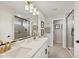 Double vanity bathroom with a large mirror and shower at 19723 Atwater Ave, Sheridan, IN 46069
