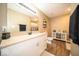 Bathroom with a vanity, toilet, and shower/tub combo at 57 Sebring Ct, Whiteland, IN 46184