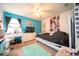Bright bedroom featuring a large bed and a vanity at 57 Sebring Ct, Whiteland, IN 46184