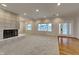 Living room with hardwood floors and front entrance at 5939 Brendonridge S Ct, Indianapolis, IN 46226