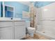 Clean bathroom with shower, toilet and vanity at 7842 Cork Bend Ln, Indianapolis, IN 46239