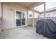 Private patio with sliding door access and grill at 7842 Cork Bend Ln, Indianapolis, IN 46239
