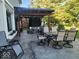 Spacious patio with pergola, comfortable seating, and dining area at 956 Dorchester Dr, Noblesville, IN 46062