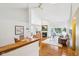 Spacious living room with wood floors, high ceilings, fireplace, and lots of natural light at 10842 Belmont Cir, Indianapolis, IN 46280