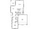 Detailed first-floor plan featuring the kitchen, dining area, living room, guest bedroom, and garage at 15994 Meadow Frost Ct, Fishers, IN 46037