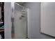Small shower stall with shelving and sliding glass doors at 3101 E State Road 47, Lebanon, IN 46052