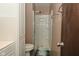 Clean bathroom with a shower, toilet and vanity at 3301 Timberbrook Ct, Danville, IN 46122