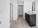 Bright bathroom featuring a glass shower and double vanity at 349 N Post Oak Dr, Mooresville, IN 46158