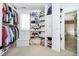 Spacious walk-in closet with multiple shelves and storage cabinets at 5030 Nightshade Ln, Noblesville, IN 46062