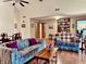 Spacious living room with hardwood floors, comfortable seating, and a dining area at 5299 Carnoustie Cir, Avon, IN 46123