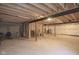 Unfinished basement with framing and utilities at 453 Gathering Ln, Greenwood, IN 46143