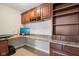Home office features built-in shelving and plenty of counter space at 18725 Wychwood Pl, Noblesville, IN 46062