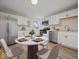 Modern kitchen with white cabinets, stainless steel appliances, and a breakfast table at 403 Wellington Blvd, Shelbyville, IN 46176