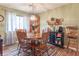 Charming dining room with wood table and chairs, and decorative plate wall art at 6149 Winnpeny Ln, Indianapolis, IN 46220