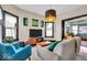 Inviting living room with large windows, stylish decor, and comfortable seating at 625 Sanders St, Indianapolis, IN 46203