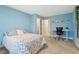 Comfortable bedroom with a desk, chair and ensuite bathroom at 6777 Pulaski Ct, Carmel, IN 46033