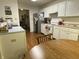 Functional kitchen with white cabinets, stainless steel appliances, and a view into the dining area at 1348 Mccormicks Cir, Danville, IN 46122