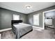 Cozy bedroom featuring neutral carpet, light fixture, and two windows for natural light at 3356 N Park Ave, Indianapolis, IN 46205