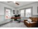 Bright office space with three windows and a leather chair at 3356 N Park Ave, Indianapolis, IN 46205