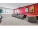 Finished basement with theater seating, projector, and entertainment area at 377 Morningside Dr, Brownsburg, IN 46112