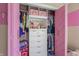 Organized closet with shelving, drawers, and hanging storage at 377 Morningside Dr, Brownsburg, IN 46112