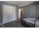 Bedroom with double doors and gray walls at 6264 Whitaker Farms Dr, Indianapolis, IN 46237