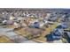 An aerial view of the house, yard and the surrounding neighborhood at 6623 Pasco Ln, Plainfield, IN 46168