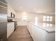 Gorgeous kitchen features an island with white countertops and stainless steel appliances at 101 Ames Dr, Whiteland, IN 46184