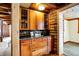 Charming kitchen cabinet with wood countertops and adjacent living spaces at 1307 W 161St St, Westfield, IN 46074