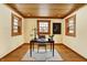 Charming office features wood floors, trim and ceiling, and bright natural light at 1307 W 161St St, Westfield, IN 46074