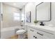 Updated bathroom with a soaking tub and walk-in shower at 3052 S Fielding Rd, New Palestine, IN 46163